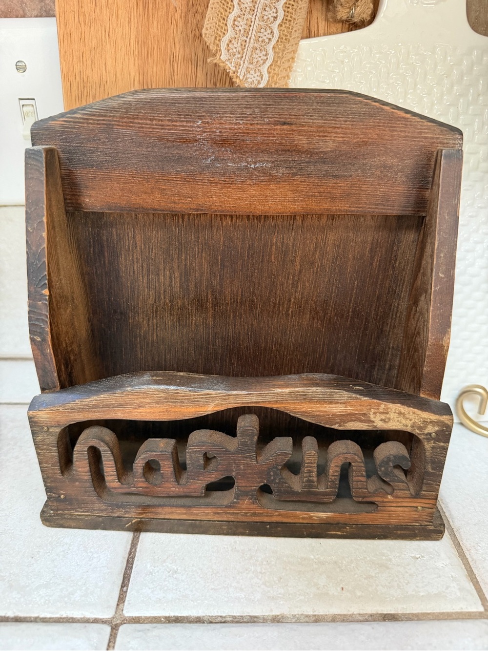 Vintage Wooden Napkin Holder